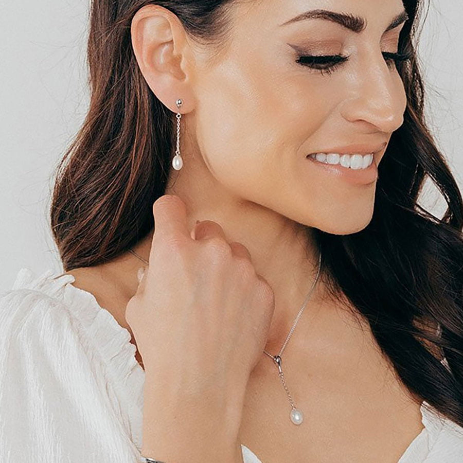 Masami Pearls Sets Freshwater Pearl Drop Necklace & Earring Set