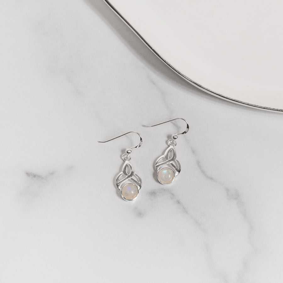 Moonstone Collection Earrings Rainbow Moonstone Celtic Earrings