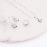 Moonstone Collection Earrings White / Silver Moonstone Nested Sterling Silver Earrings