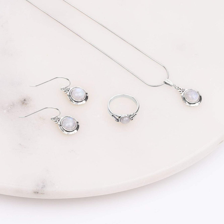 Moonstone Collection Earrings White / Silver Moonstone Nested Sterling Silver Earrings