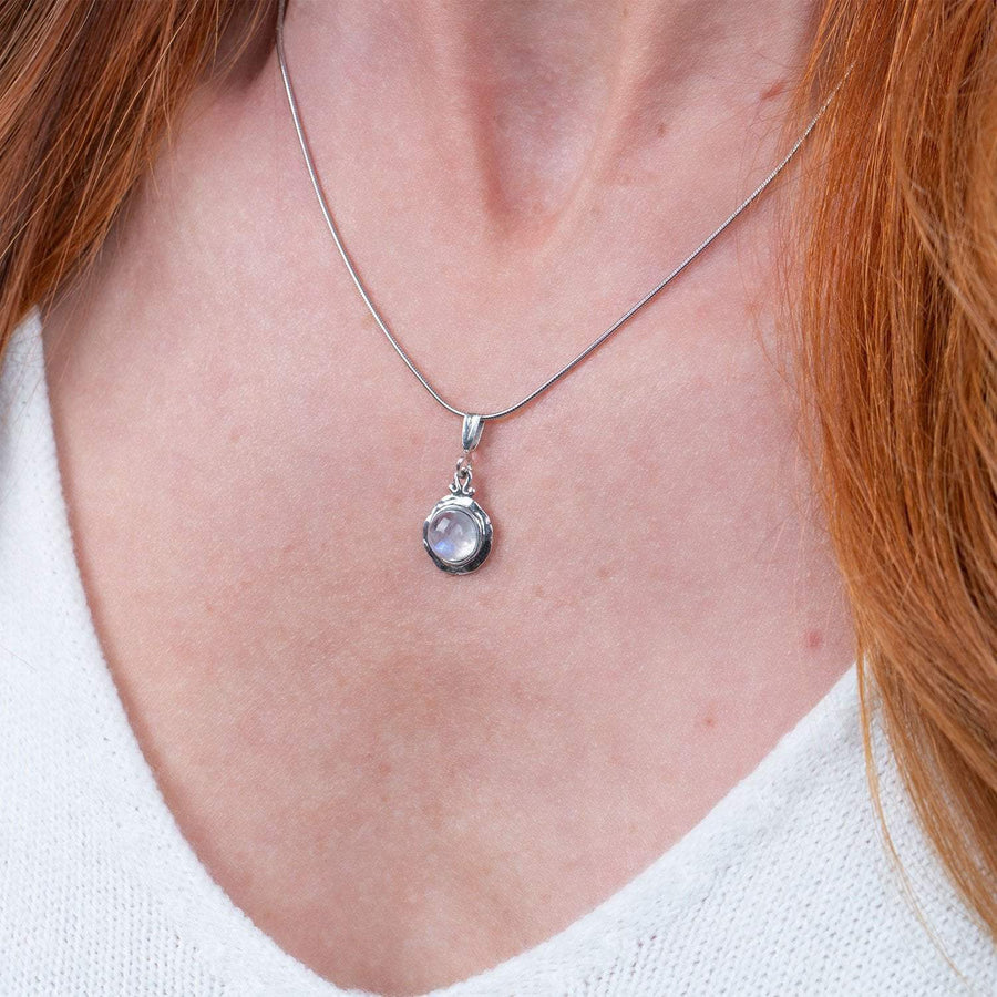 Moonstone Collection Pendants Moonstone Nested Sterling Silver Pendant