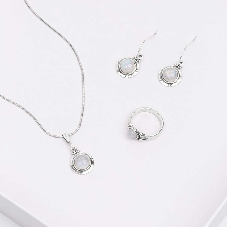Moonstone Collection Pendants Moonstone Nested Sterling Silver Pendant
