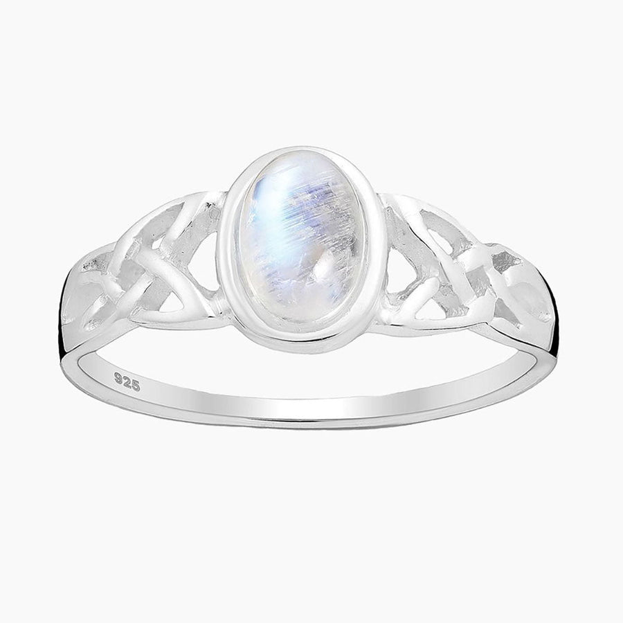 Moonstone Collection Rings Rainbow Moonstone Celtic Ring