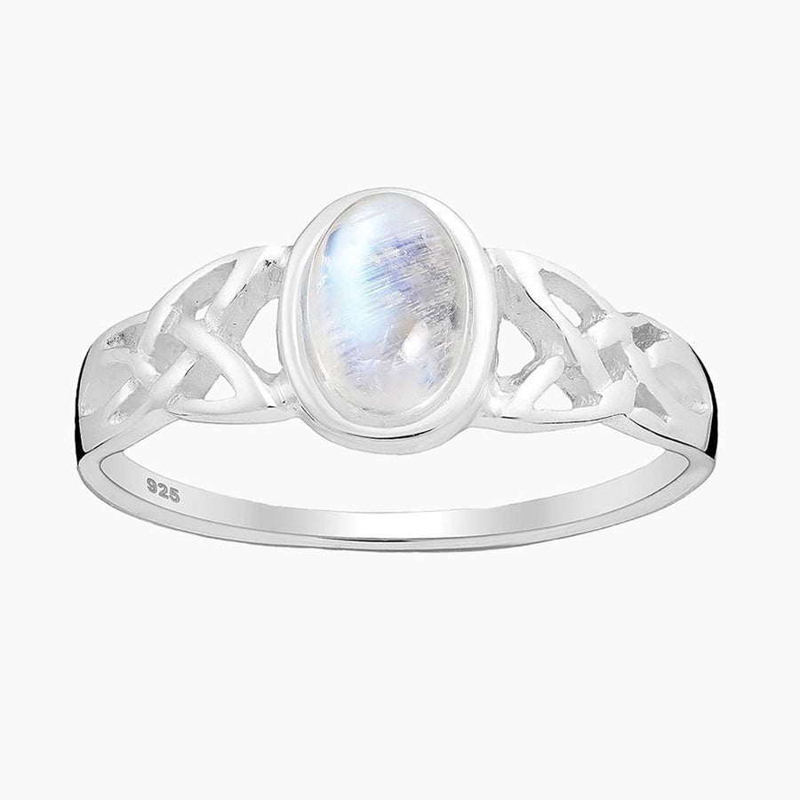 Moonstone Collection Rings Rainbow Moonstone Celtic Ring