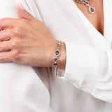Mystic Bracelets Color / Purplr/Green/Pink Mystic Quartz Teardrop Drop Bracelet in Sterling Silver