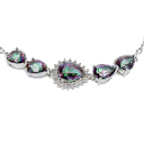 Mystic Bracelets Color / Purplr/Green/Pink Mystic Quartz Teardrop Drop Bracelet in Sterling Silver