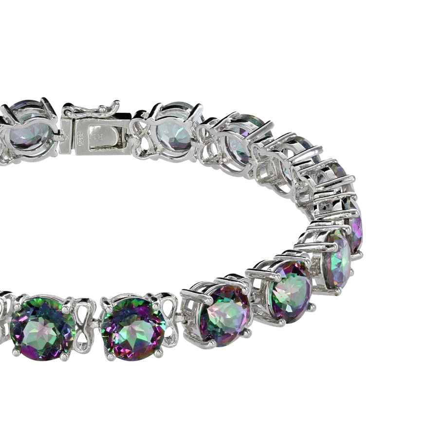 Mystic Bracelets Default Title / Purple / Green / Pink Mystic Quartz Silver Bracelet