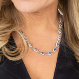 Blue Mystic Quartz Oval Necklace in Sterling Silver