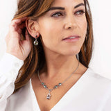 Mystic Necklaces Color / Purple/Green/Pink Mystic Quartz Teardrop Necklace in Sterling Silver with White Topaz Detail