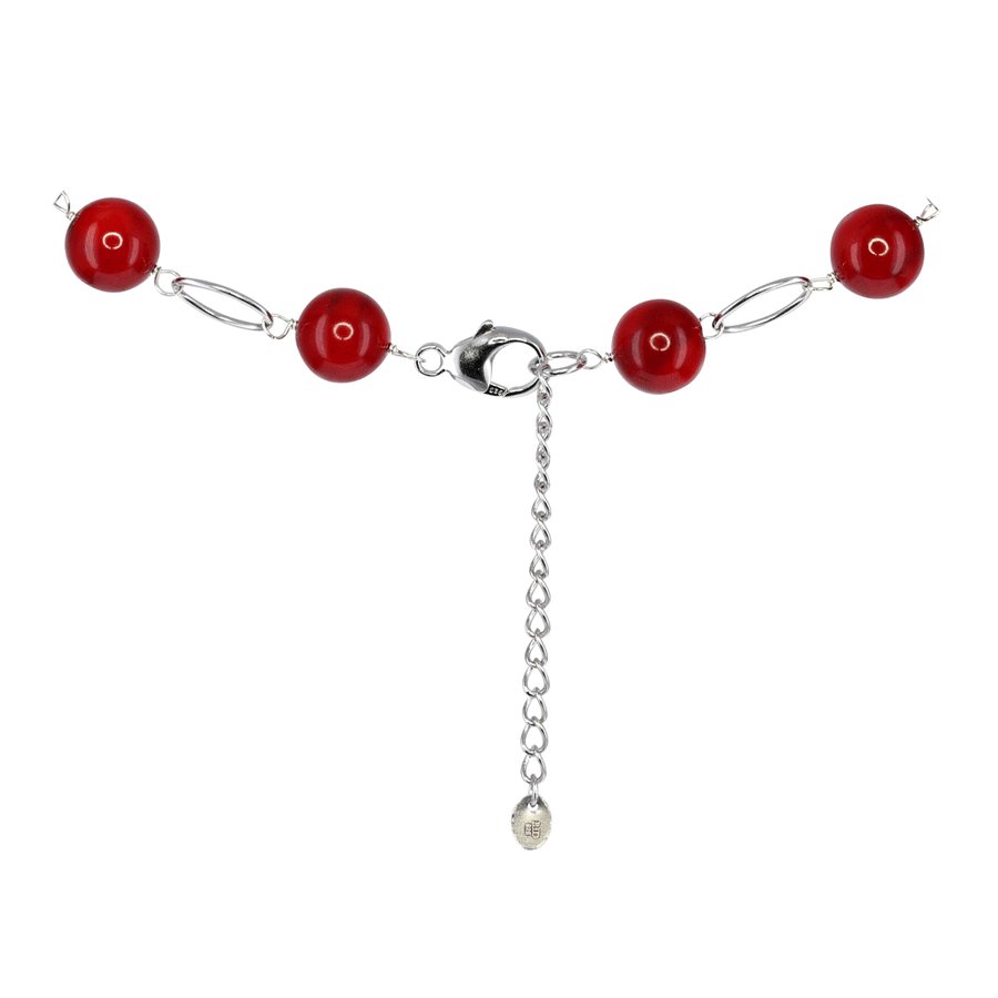 Ocean Collection Necklaces Default Title / Red Coral Red Coral Ball & Sterling Silver Necklace