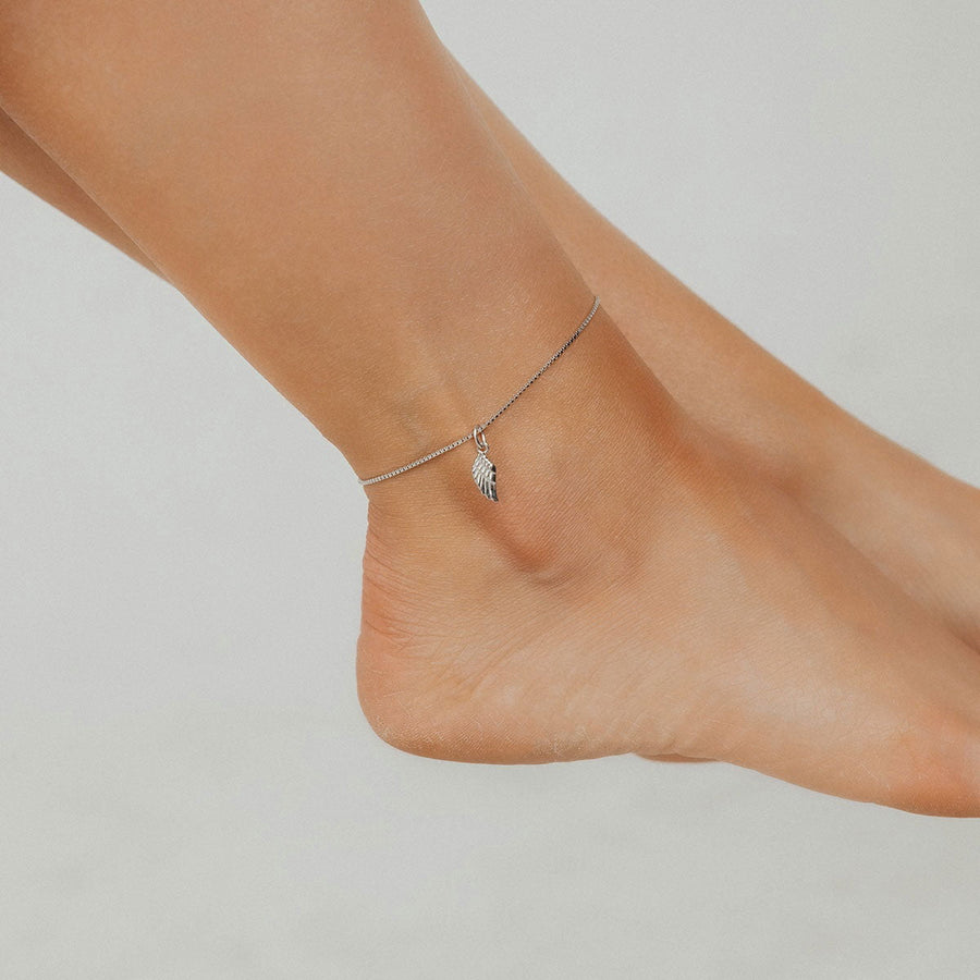 Roma Charm Collection Anklet Roma Angel Wing Charm Adjustable Anklet
