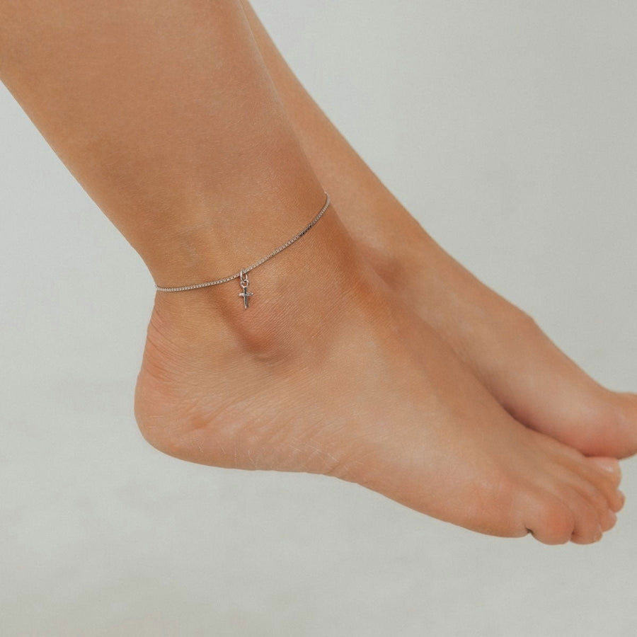 Roma Charm Collection Anklet Roma Cross Charm Adjustable Anklet