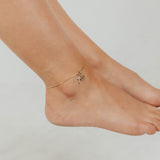Roma Charm Collection Anklet Roma Cross CZ Charm Adjustable Anklet