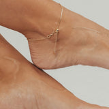 Roma Charm Collection Anklet Roma Heart CZ Charm Adjustable Anklet