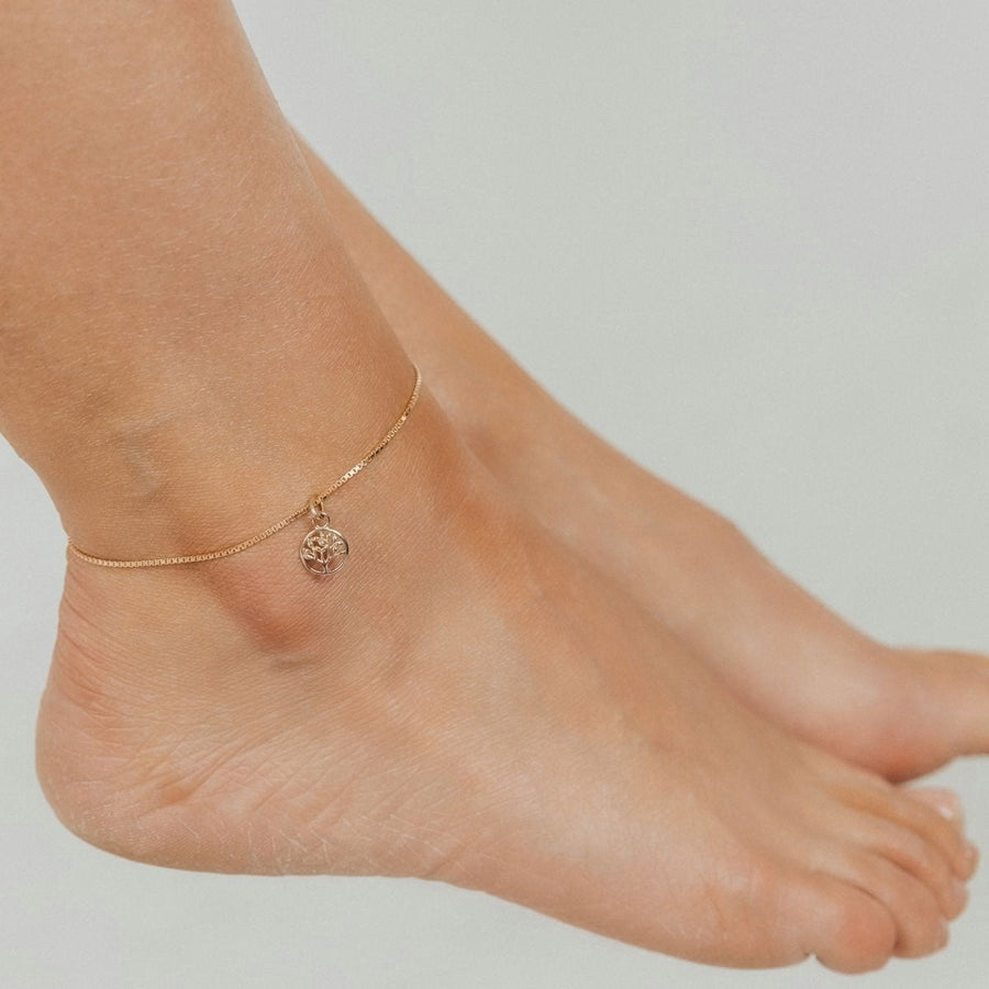 Roma Charm Collection Anklet Roma Tree of Life Charm Adjustable Anklet