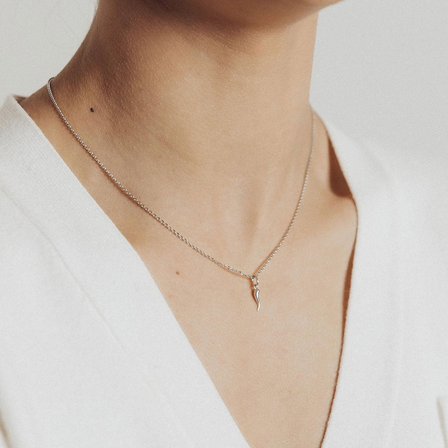 Roma Charm Collection Pendant Roma Italian Horn Charm (Silver)