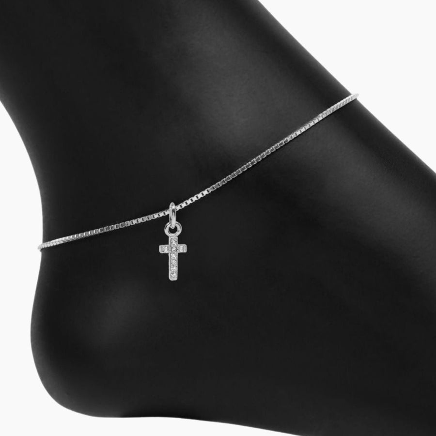 Roma Charm Collection Pendant Silver Roma Cross CZ Charm (Silver)