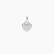 Roma Charm Collection Pendant Silver Roma Heart CZ Charm (Silver)