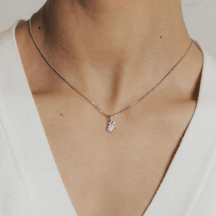 Roma Charm Collection Pendant Silver Roma Turtle CZ Charm (Silver)
