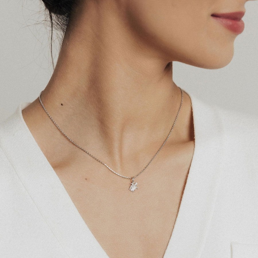 Roma Charm Collection Pendant Silver Roma Turtle CZ Charm (Silver)