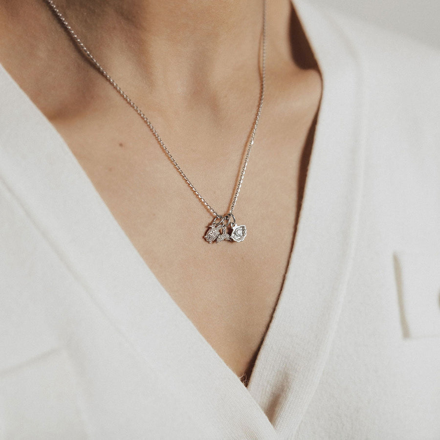 Roma Charm Collection Pendant Silver Roma Whale Tail CZ Charm (Silver)