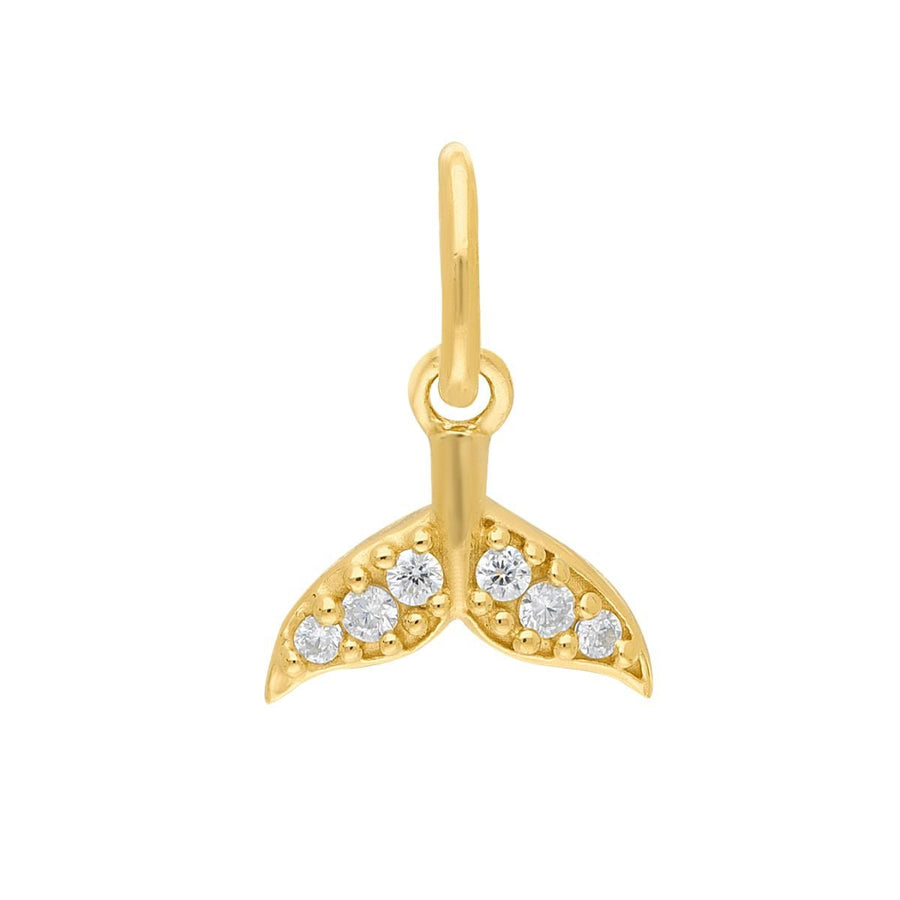 Roma Charm Collection Pendants Gold Roma Whale Tail CZ Charm (Gold)
