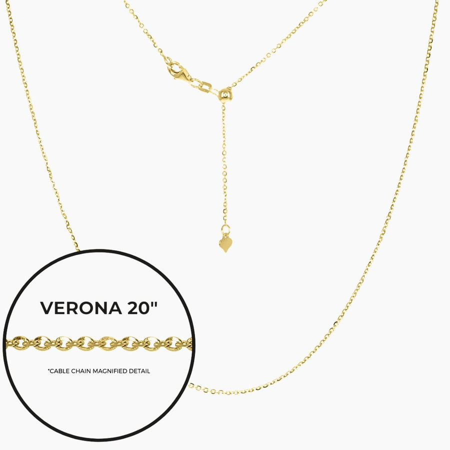Roma Designer Jewelry Necklaces Italian Sterling Silver Verona Cable Adjustable Chain