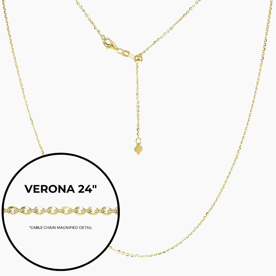 Roma Designer Jewelry Necklaces Italian Sterling Silver Verona Cable Adjustable Chain