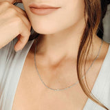 Roma Designer Jewelry Necklaces Silver 20" Italian Sterling Silver Verona Cable Adjustable Chain