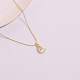 Roma Designer Jewelry (RDJ, LLC) Anklet 9" + 1" Extension Roma Moon & Star CZ Charm Anklet (Gold)