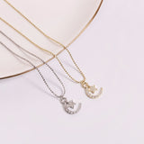 Roma Designer Jewelry (RDJ, LLC) Anklet 9" + 1" Extension Roma Moon & Star CZ Charm Anklet (Gold)