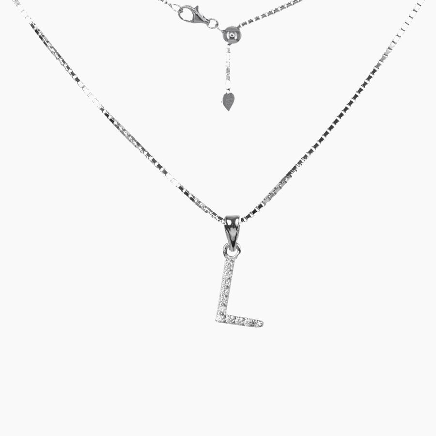 Roma Designer Jewelry (RDJ, LLC) Necklace L Sterling Silver CZ Small Initial Necklace