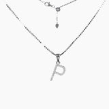 Roma Designer Jewelry (RDJ, LLC) Necklace P Sterling Silver CZ Small Initial Necklace