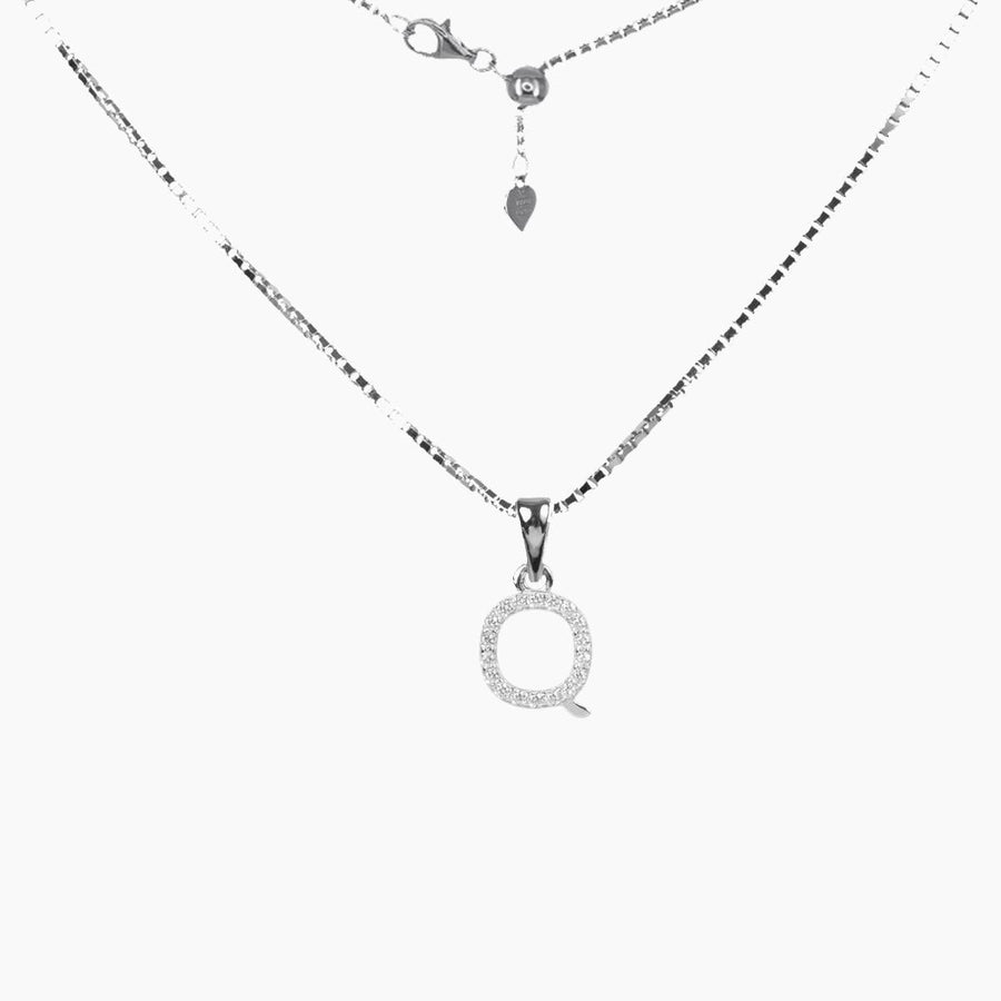 Roma Designer Jewelry (RDJ, LLC) Necklace Q Sterling Silver CZ Small Initial Necklace