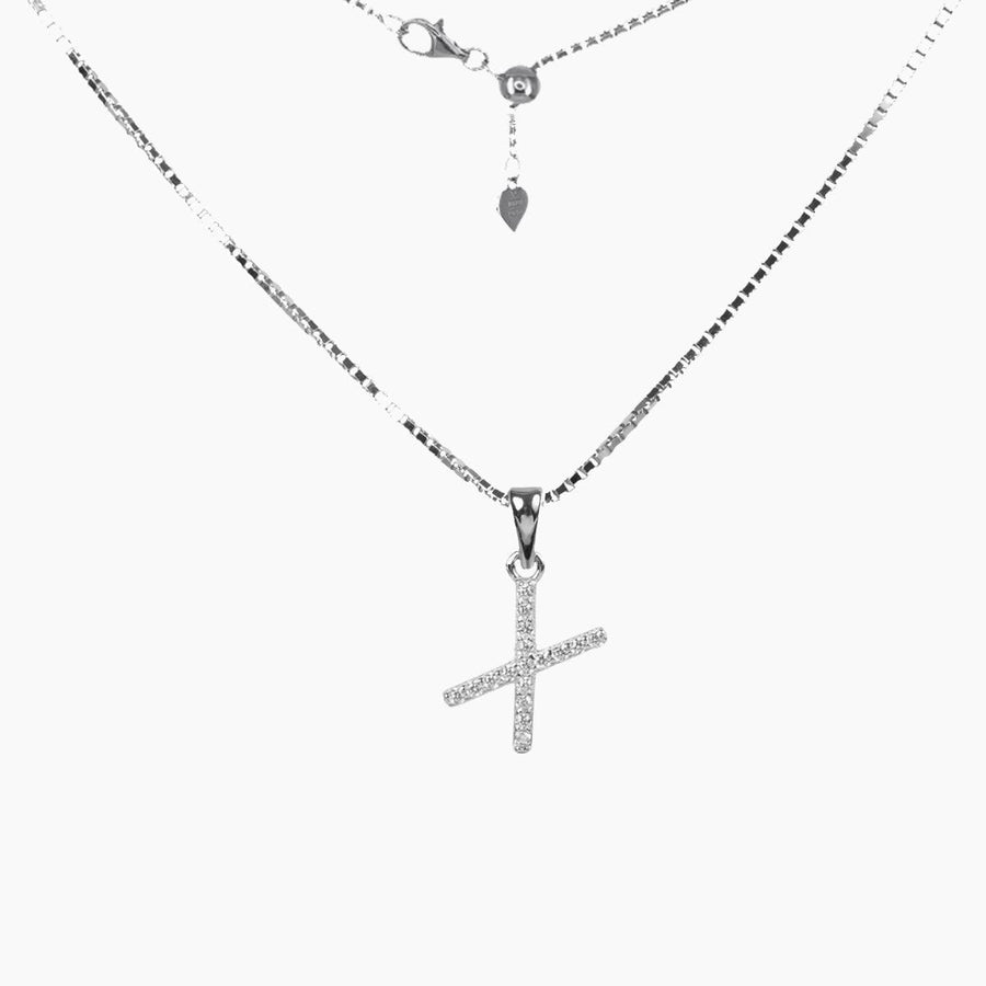 Roma Designer Jewelry (RDJ, LLC) Necklace X Sterling Silver CZ Small Initial Necklace