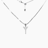 Roma Designer Jewelry (RDJ, LLC) Necklace Y Sterling Silver CZ Small Initial Necklace