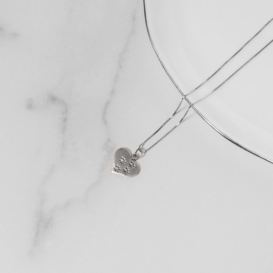 Roma Designer Jewelry (RDJ, LLC) Necklaces Sterling Silver Heart & Paw Pendant Necklace