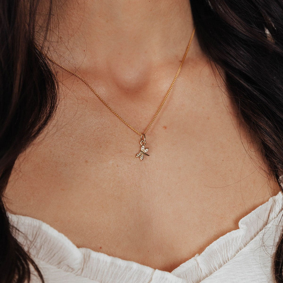 Roma Designer Jewelry (RDJ, LLC) Pendants Charm / Gold Roma Dragonfly CZ Charm (Gold)