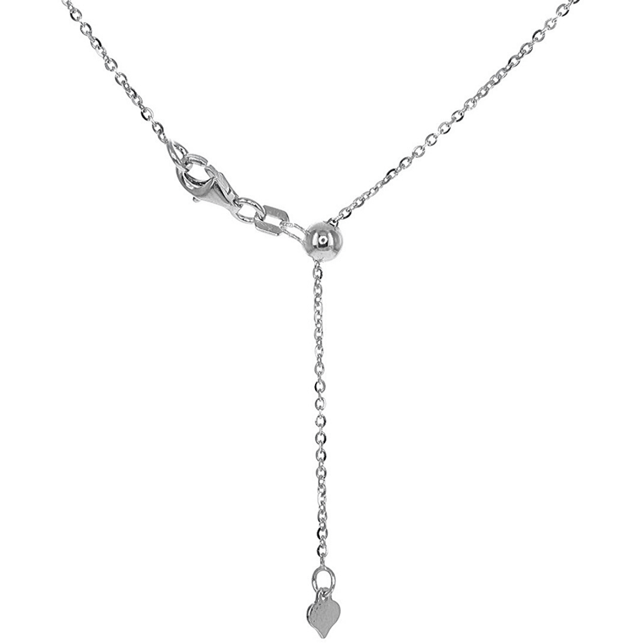 Roma Designer Jewelry Silver 20" Italian Sterling Silver Verona Cable Adjustable Chain