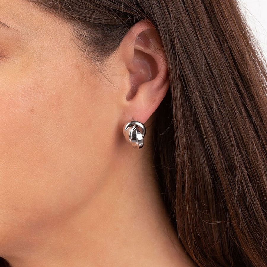 Roma Earrings Silver Sterling Silver Cascading Stud Earrings