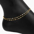 Roma Italian Adjustables Anklet 9" + 1" Extension Double Strand Specchio Mirror Chain Anklet (Gold)