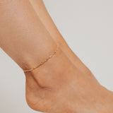 Roma Italian Adjustables Anklet Adjustable Graffetta Paperclip Anklet (Gold)