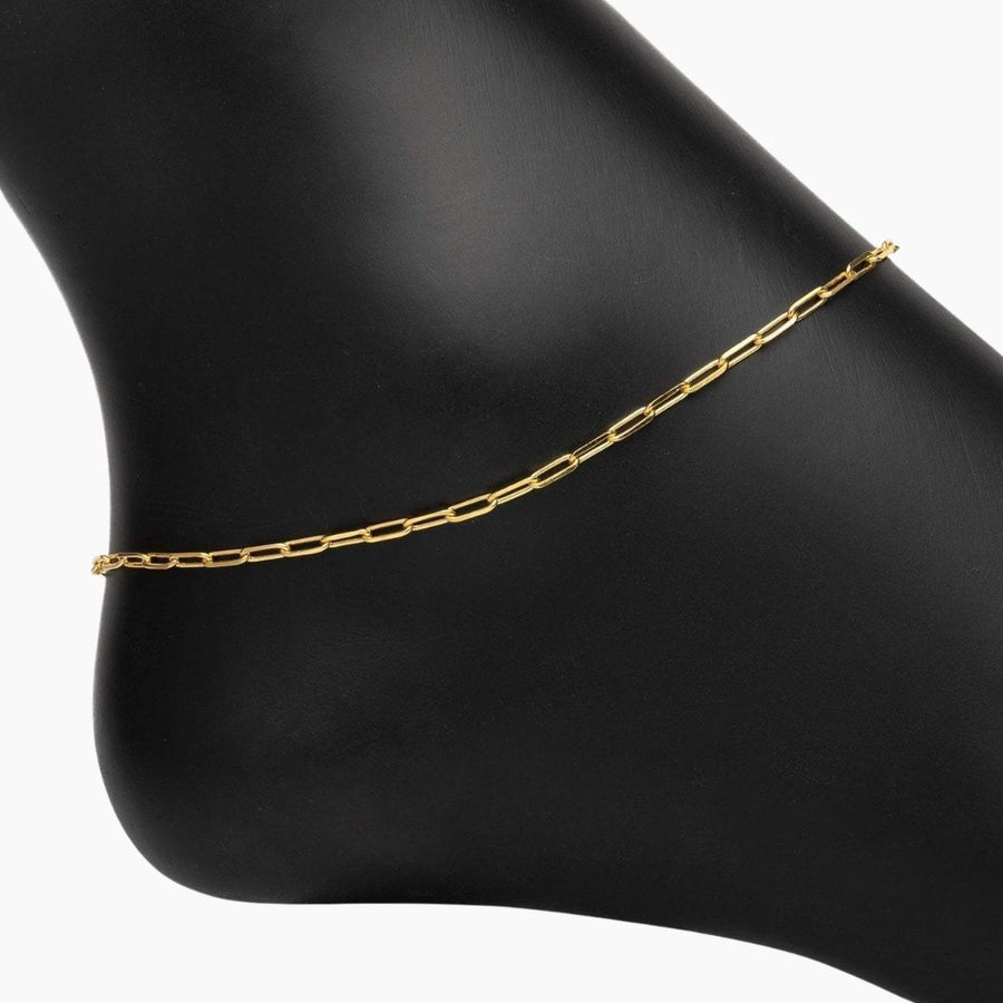 Roma Italian Adjustables Anklet Adjustable Graffetta Paperclip Anklet (Gold)