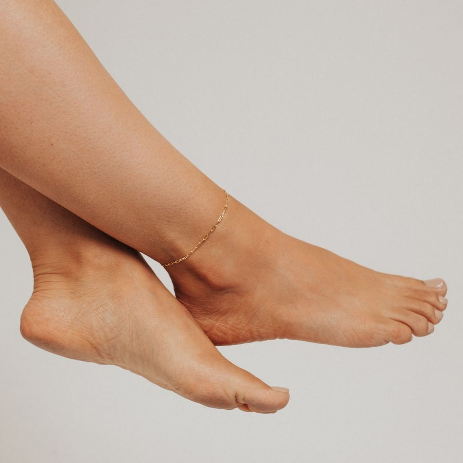 Roma Italian Adjustables Anklet Adjustable Graffetta Paperclip Anklet (Gold)