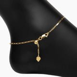 Roma Italian Adjustables Anklet Adjustable Graffetta Paperclip Anklet (Gold)