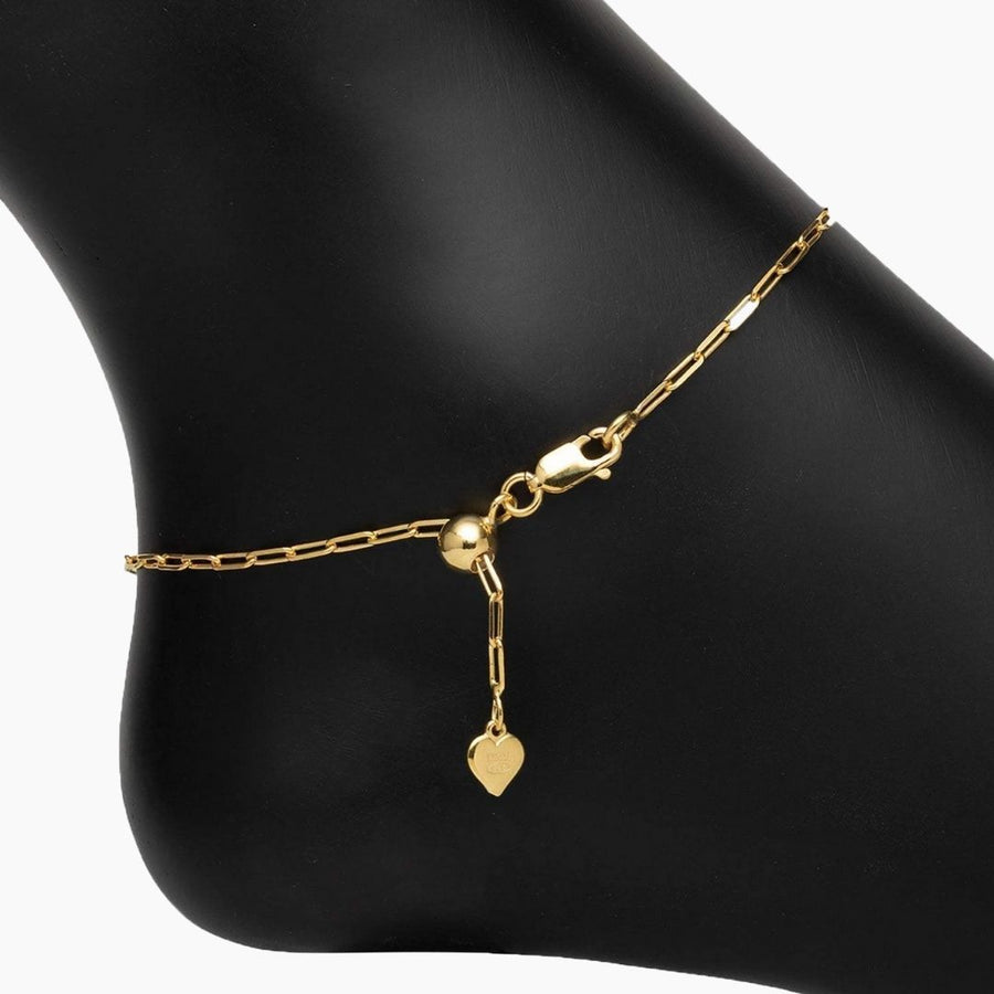 Roma Italian Adjustables Anklet Adjustable Graffetta Paperclip Anklet (Gold)