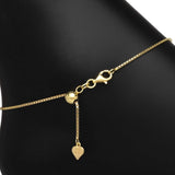 Roma Italian Adjustables Anklet Adjustable Venezia Box Sterling Silver Anklet (Gold)