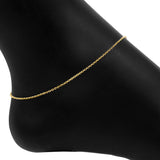 Roma Italian Adjustables Anklet Up to 10" Adjustable Verona Cable Anklet (Gold)