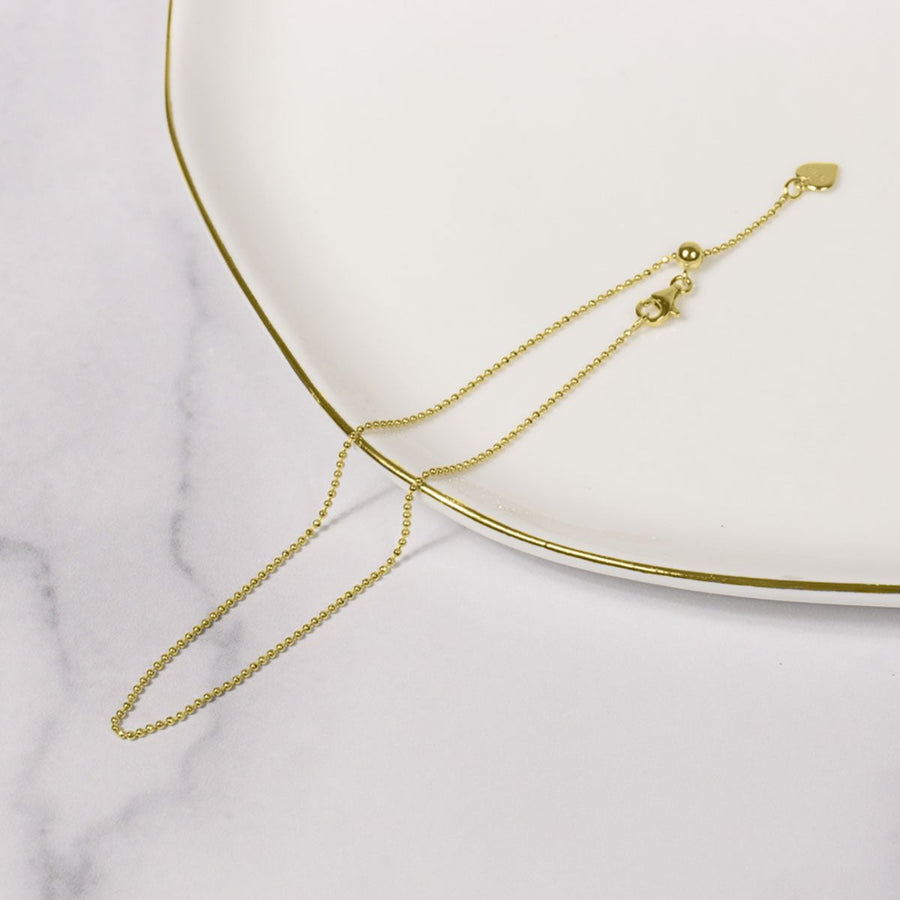 Roma Italian Adjustables Anklet Up to 10" Italian Ferrara Diamond-Cut Bead Adjustable Anklet (Gold)