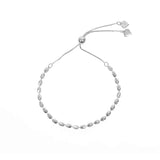 Roma Italian Adjustables Bracelets Adjustable Moon Cut Bead Friendship Bracelet (Silver)